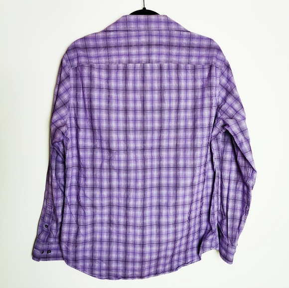 Apt. 9 Men's Purple Plaid Button Down Shirt with Front Pockets, Size M - Picture 2 of 7
